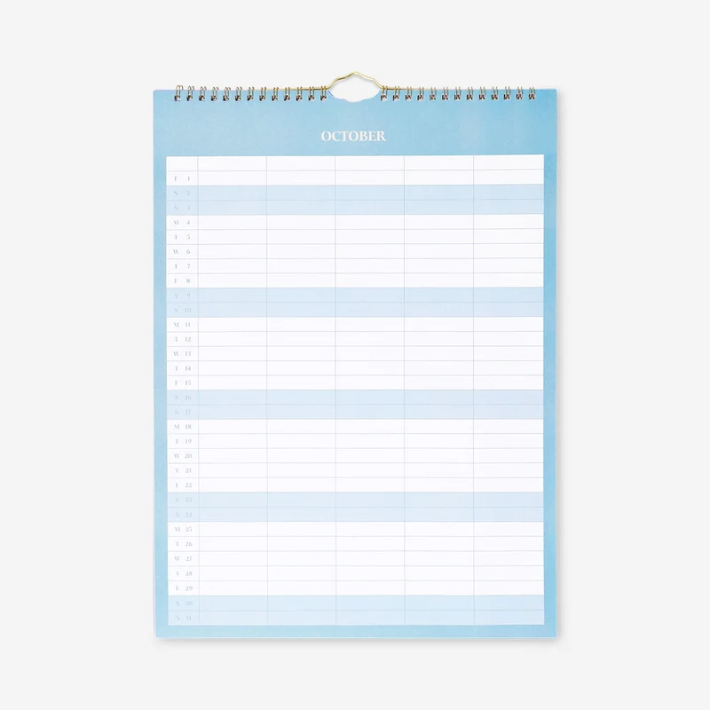 Blue family planner for hanging 2027