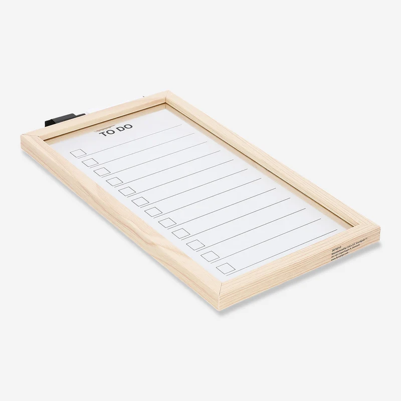 Planner board in wood frame with marker