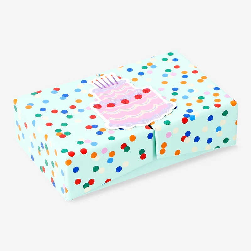 Gift box for cards - Birthday cake and confetti