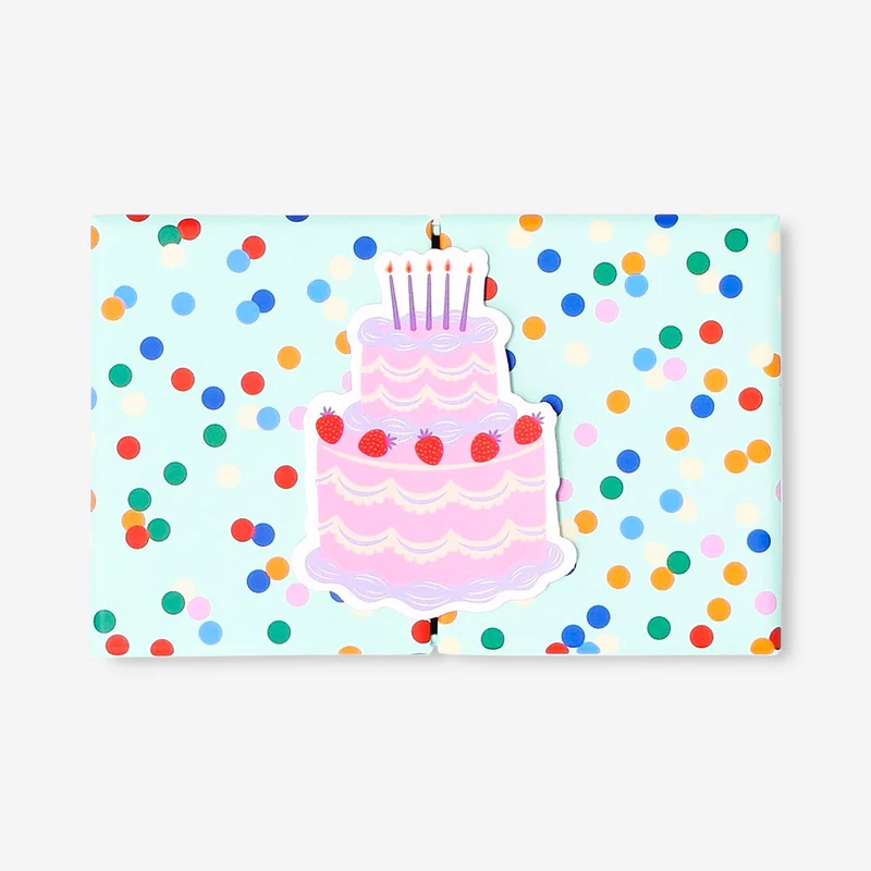 Gift box for cards - Birthday cake and confetti