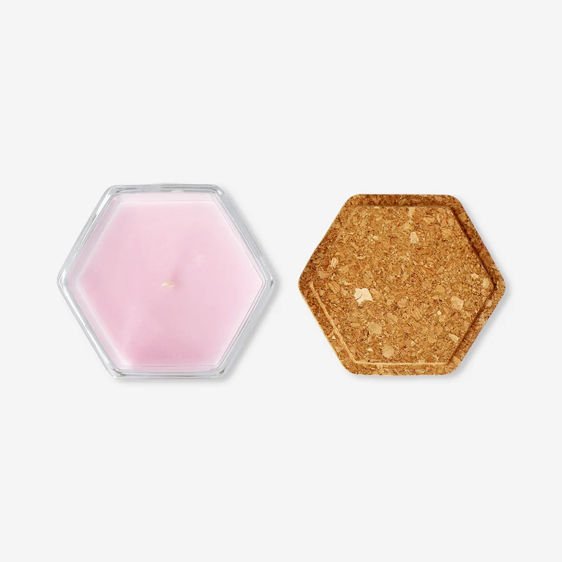 Scented candle with cork lid - Pink grapefruit
