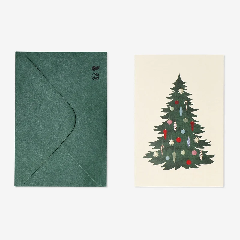 Christmas tree greetings card - 5 pcs