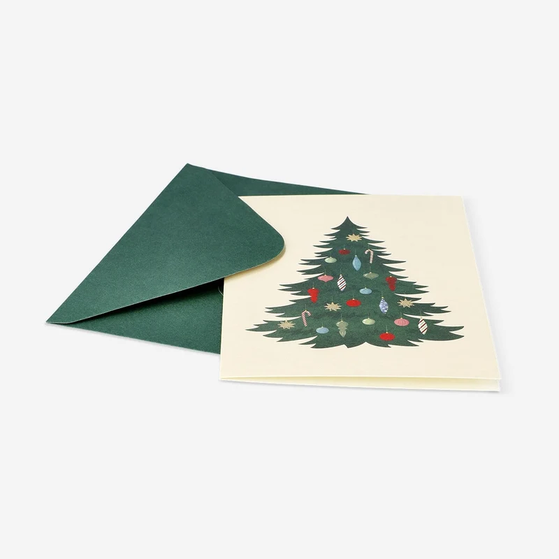Christmas tree greetings card - 5 pcs