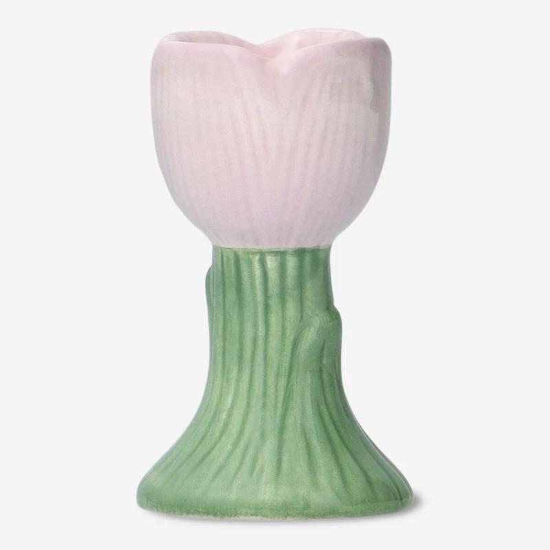 Pink tulip candle holder