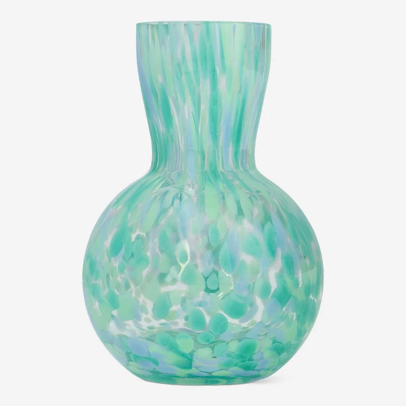 Vase with blue splash design