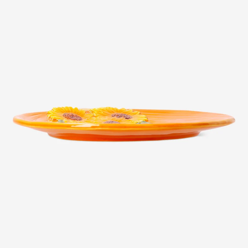 Plate with embossed sunflowers - 20 cm