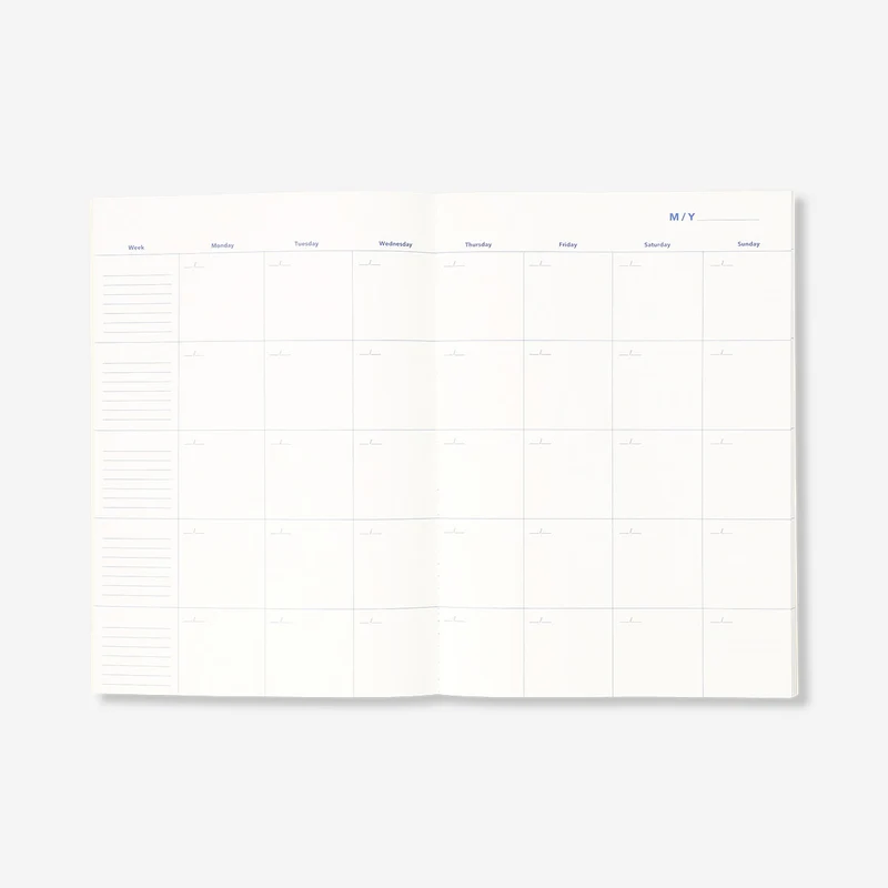 A4 floral monthly planner - English