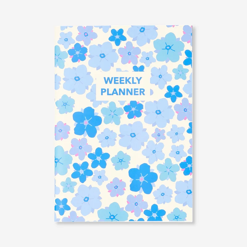B5 blue floral weekly planner - English