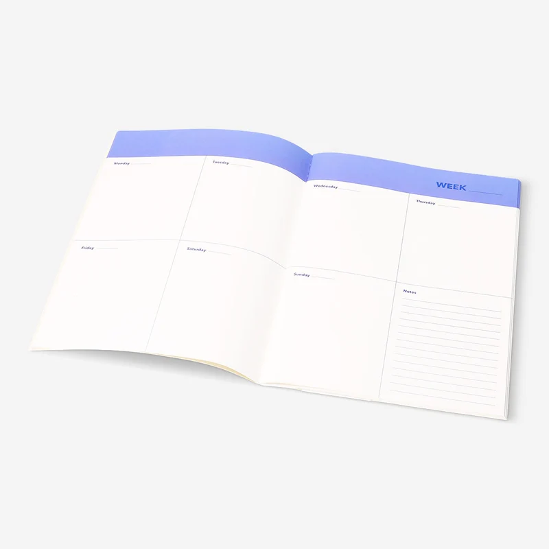 B5 blue floral weekly planner - English