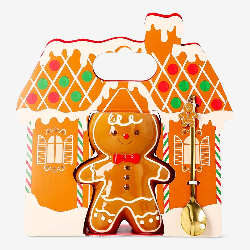 Gingerbread person mug with spoon - 300 ml