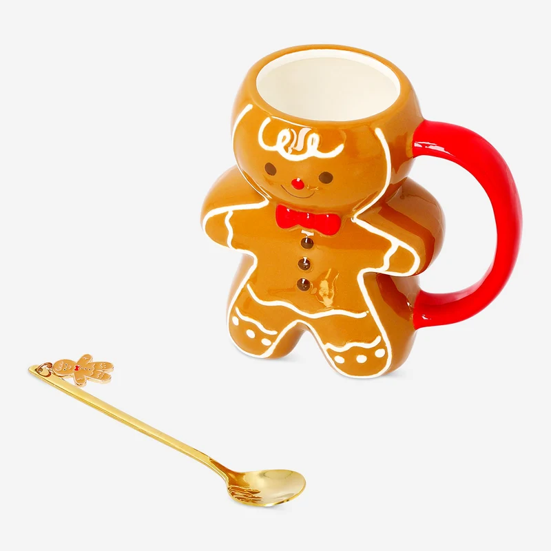Gingerbread person mug with spoon - 300 ml