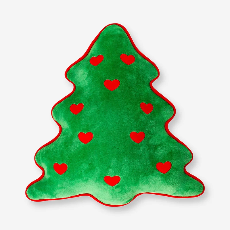 Christmas tree with hearts cushion - 40x39 cm
