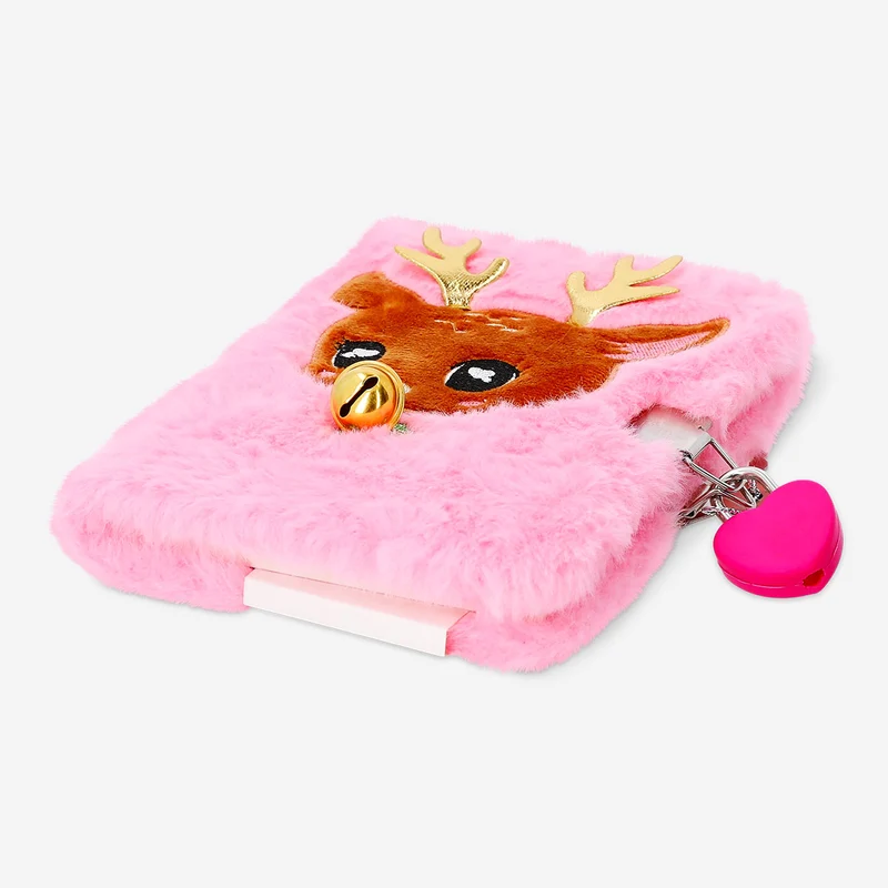 Plush reindeer diary with lock