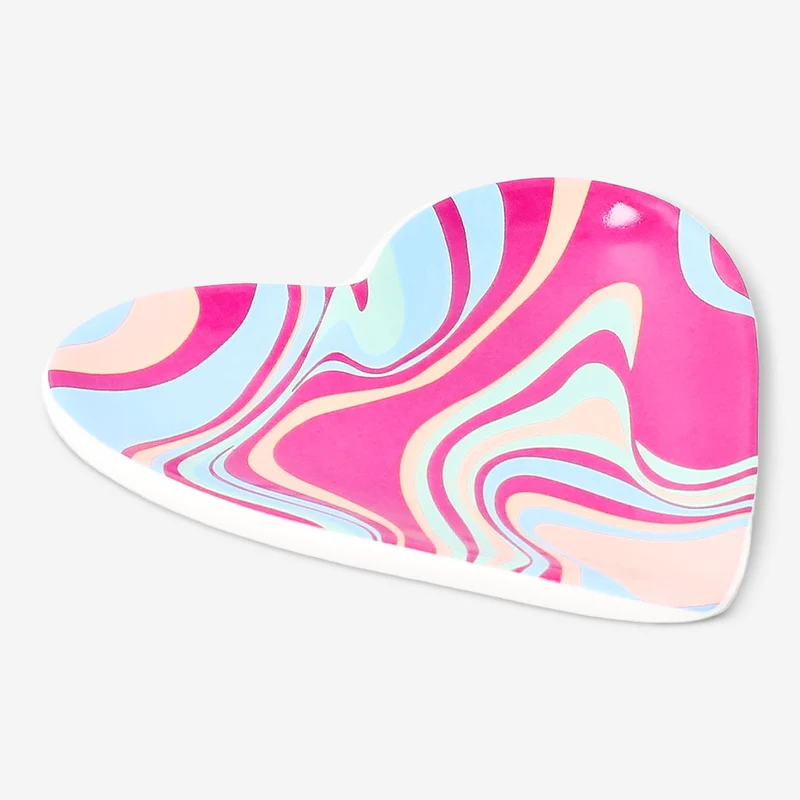Marble heart trinket tray