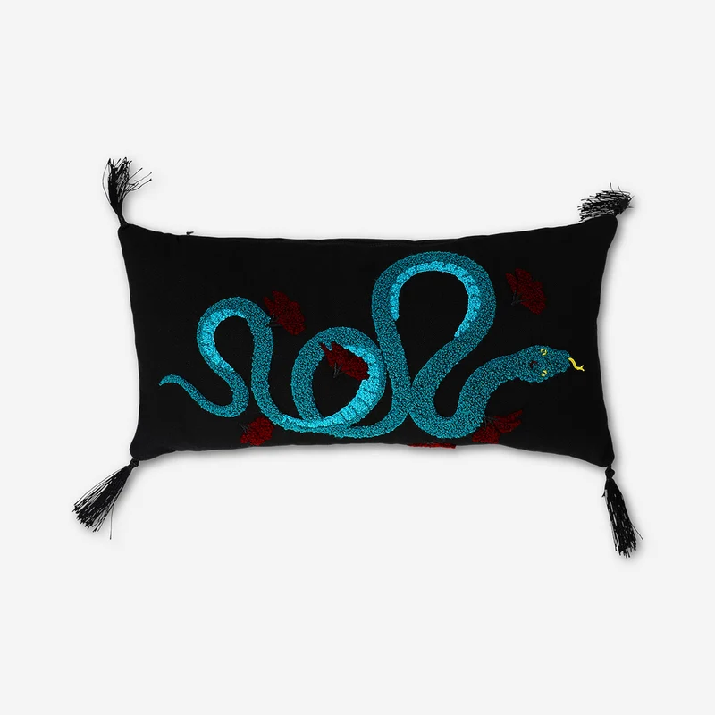 Cushion with snake print - 20x40 cm
