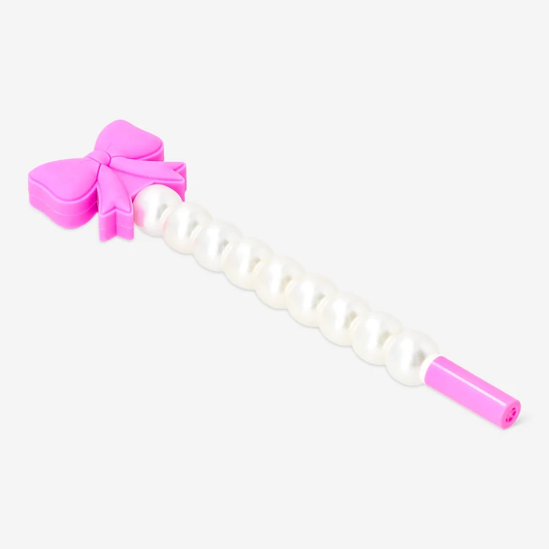 Ballpoint pen - Pink bow with pearls