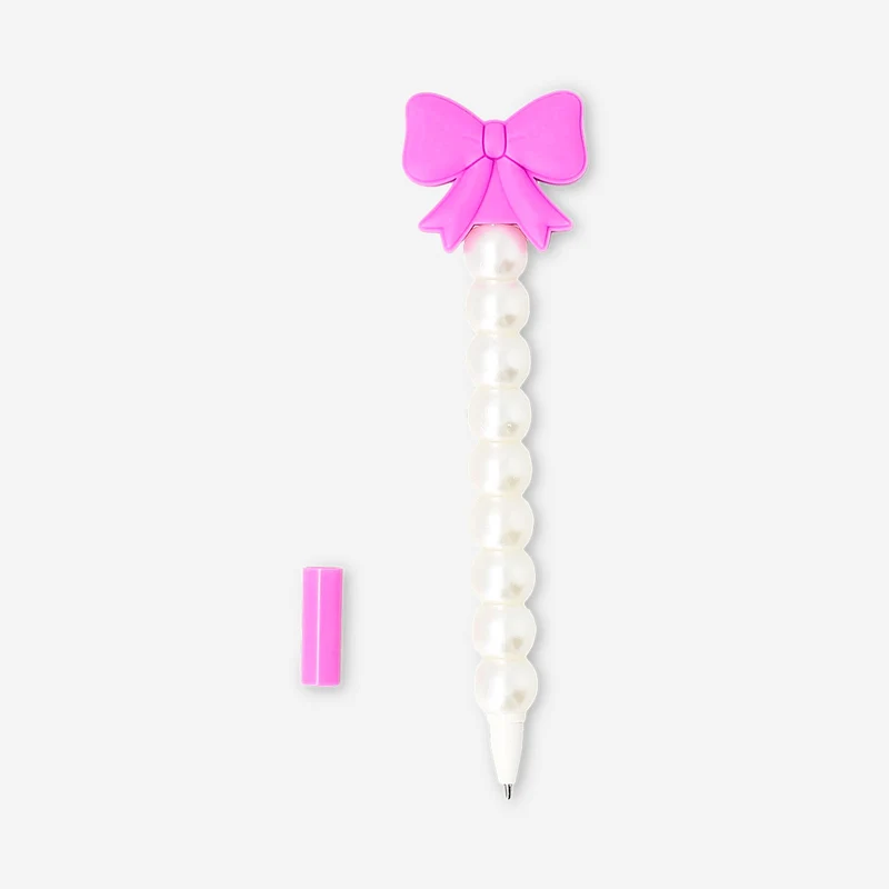 Ballpoint pen - Pink bow with pearls