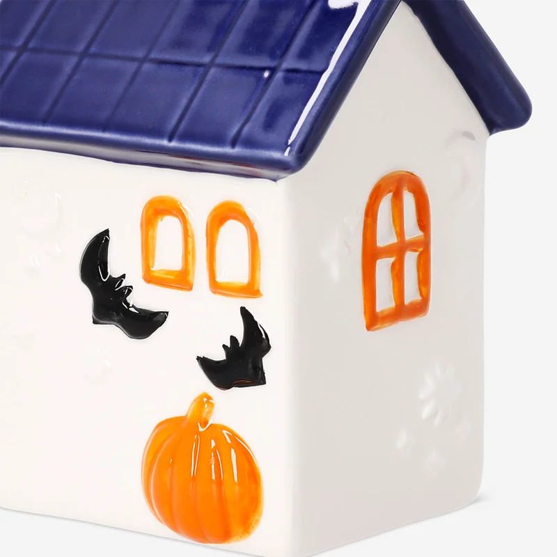 Decorative ceramic Halloween house - 13 cm