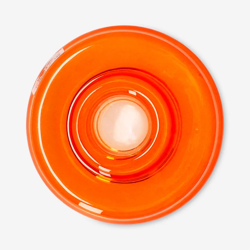 Orange candle and tealight holder - 7 cm