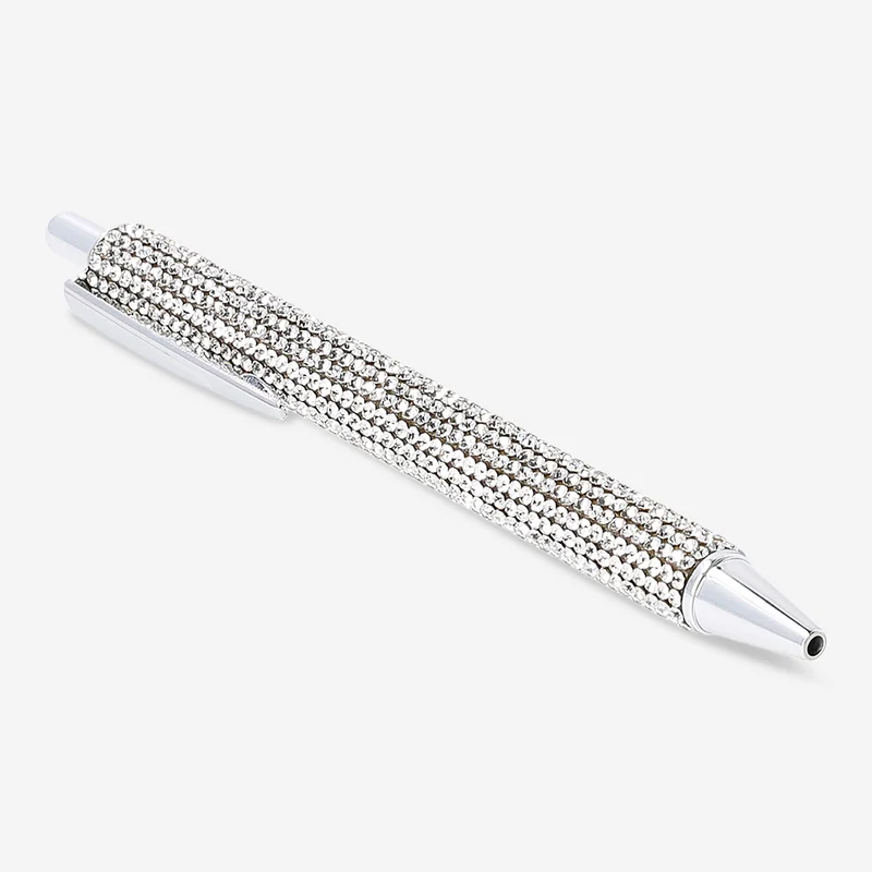 Ballpoint pen - Silver rhinestones