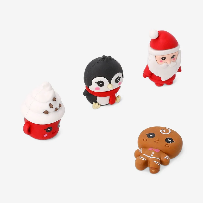 Erasers as Christmas characters - 4 pcs