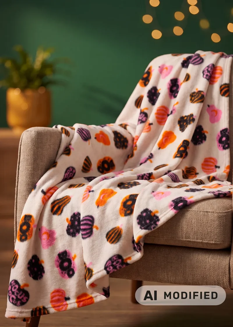 Fleece blanket with Halloween print - 180x130 cm