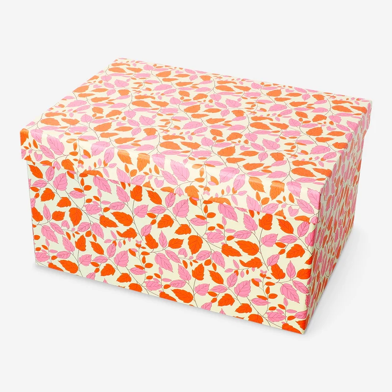 Storage box with autumn leaves - 28x20 cm