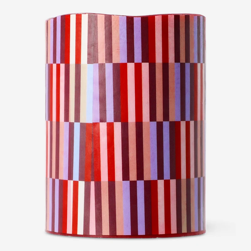 LED pillar candle with geometrical pattern - 10 cm