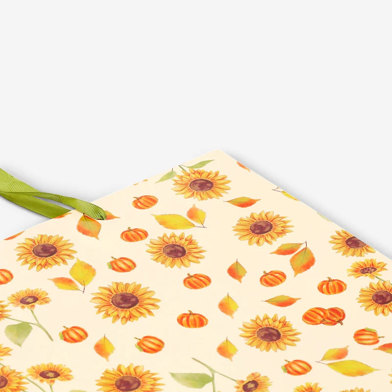 Gift bag with sunflower pattern - 33x25 cm