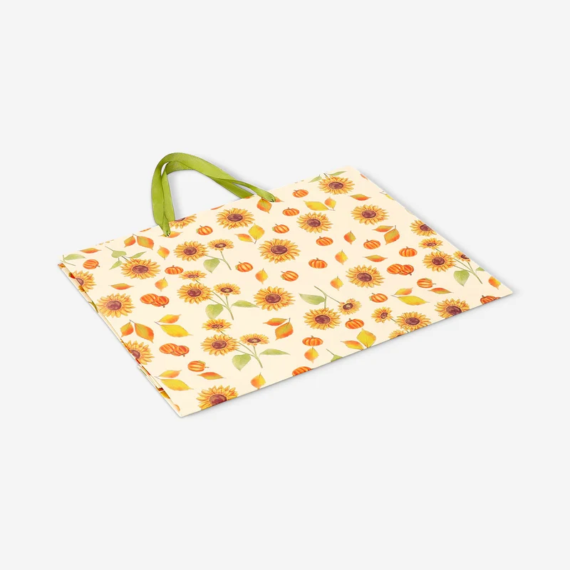 Gift bag with sunflower pattern - 33x25 cm