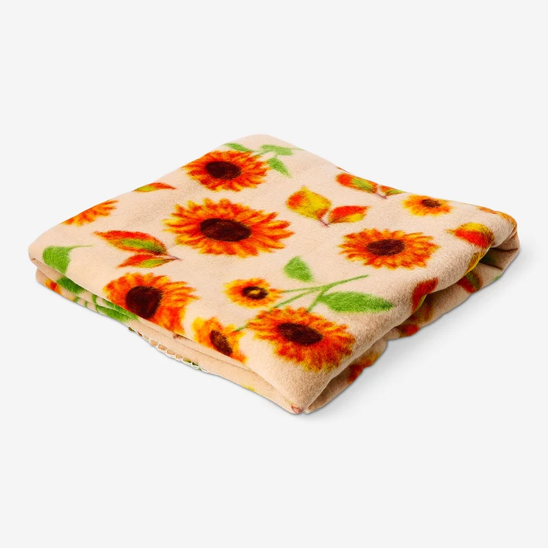 Fleece blanket with autumnal print - 180x130 cm