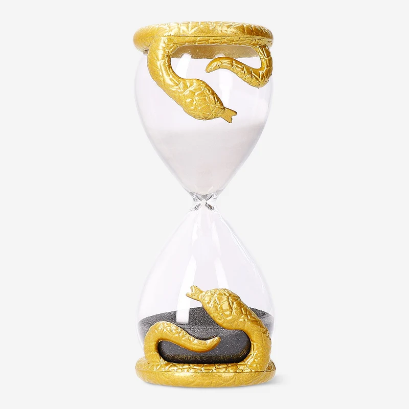 Decorative hourglass with snake