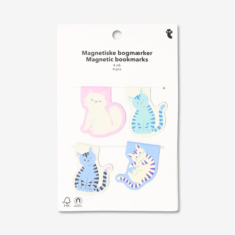 Magnetic bookmarks with cats - 4 pcs