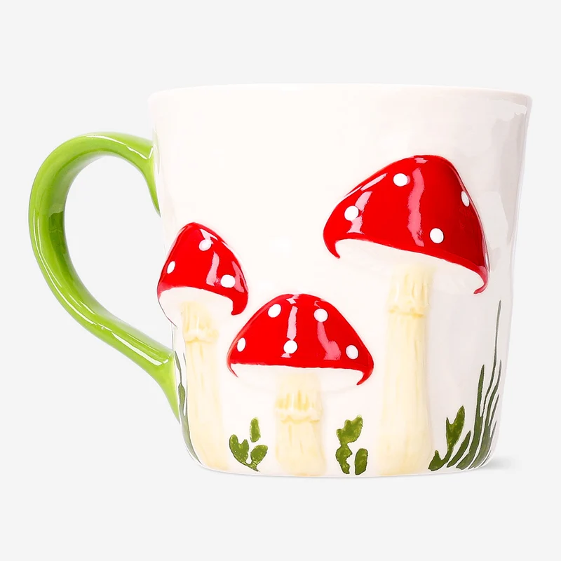 Mug with embossed mushrooms - 450 ml