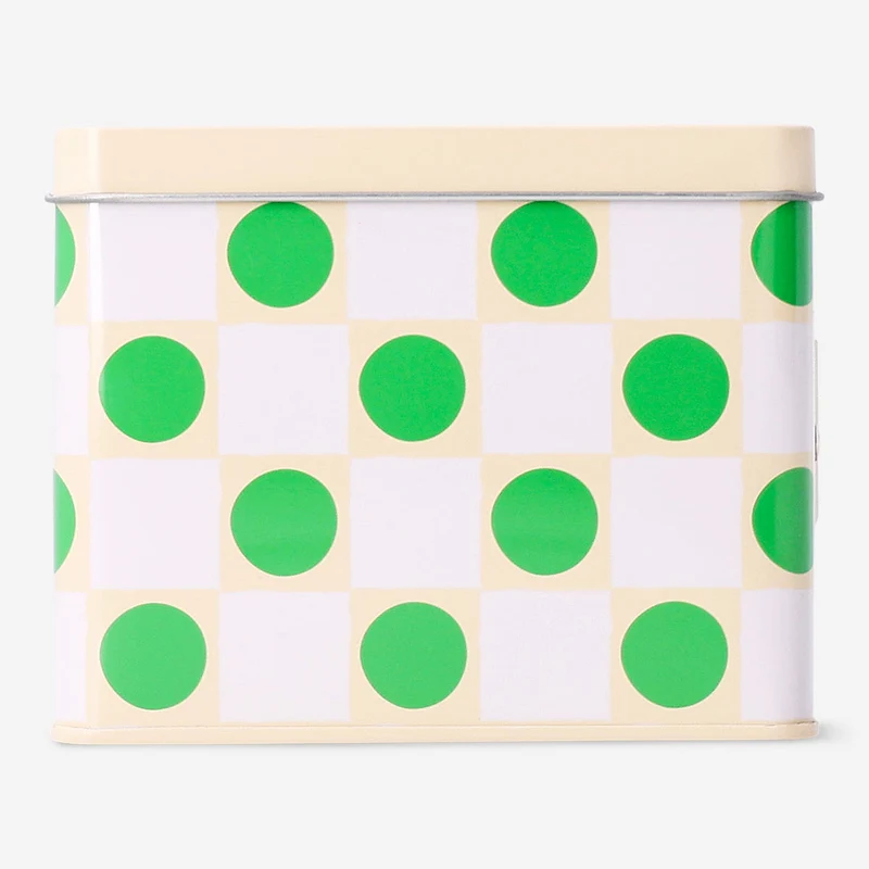 Square cake tin with green dots - 12x12 cm