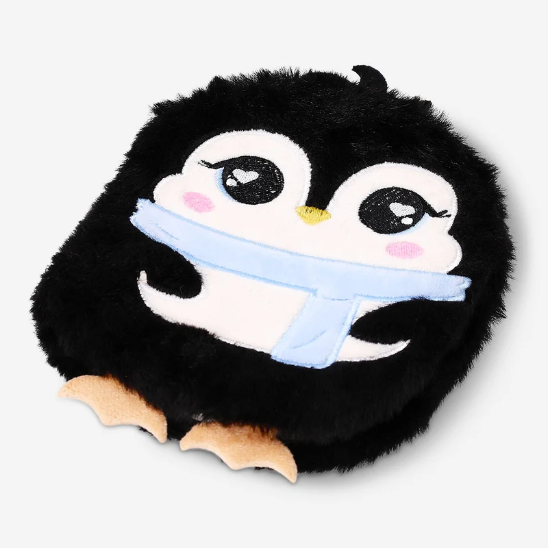 Plush penguin notebook