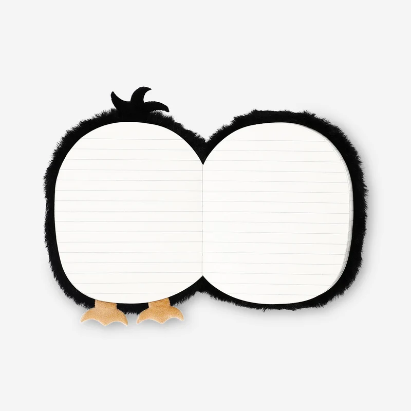 Plush penguin notebook