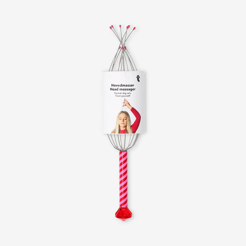 Striped head massager with diamond