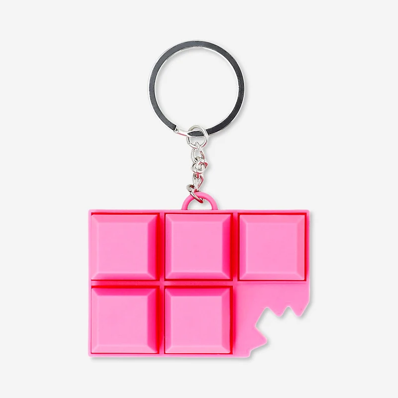 Keyring - Pink chocolate bar clicking toy