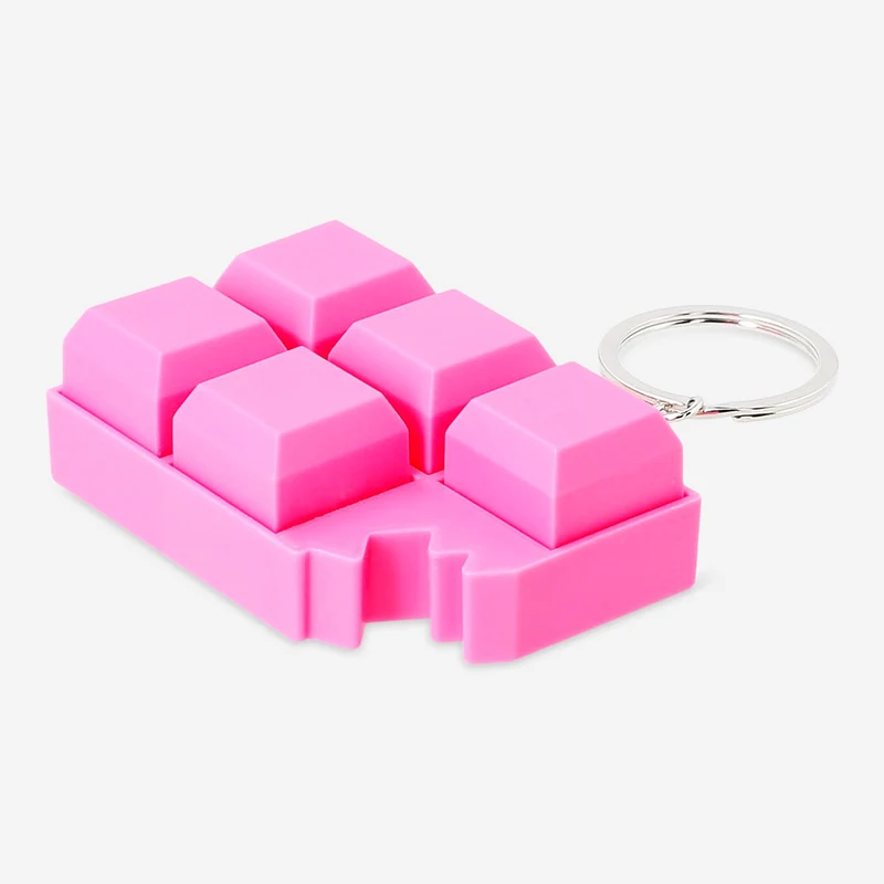 Keyring - Pink chocolate bar clicking toy