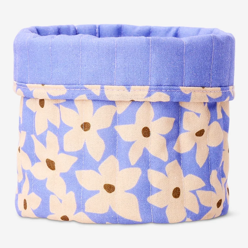 Textile storage basket with floral print - 20 cm