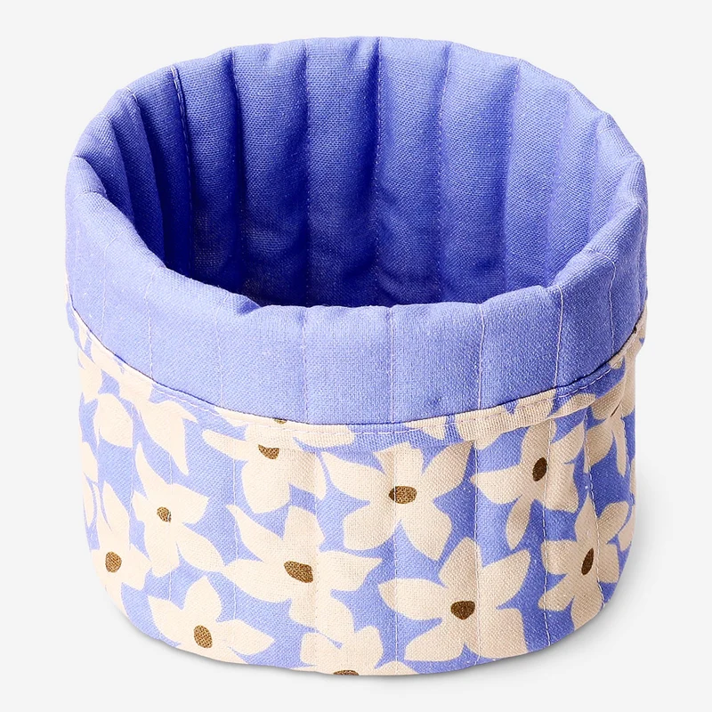 Textile storage basket with floral print - 20 cm