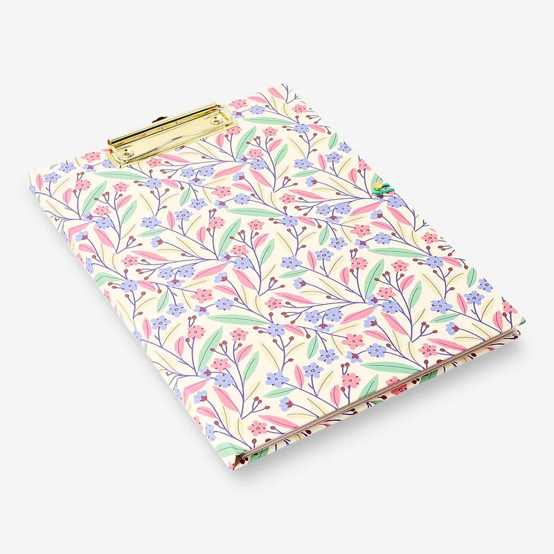 Floral clipboard folder with paper pads