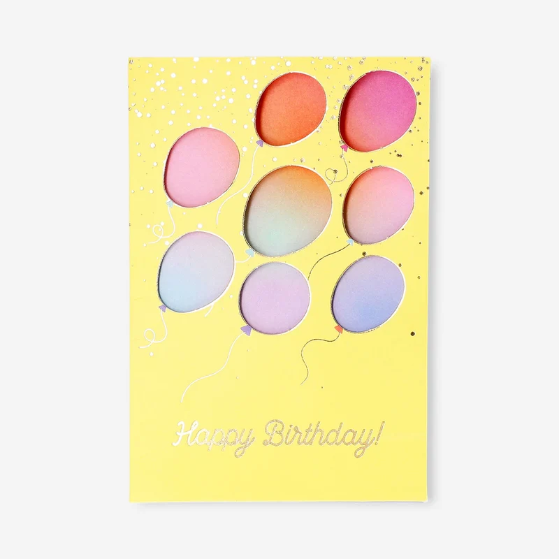 Birthday card - Flying balloons