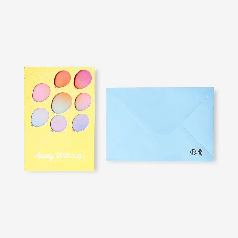 Birthday card - Flying balloons