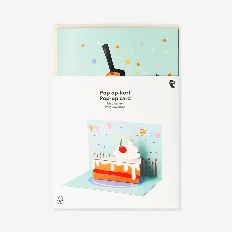 Birthday card - Pop-up slice of cake