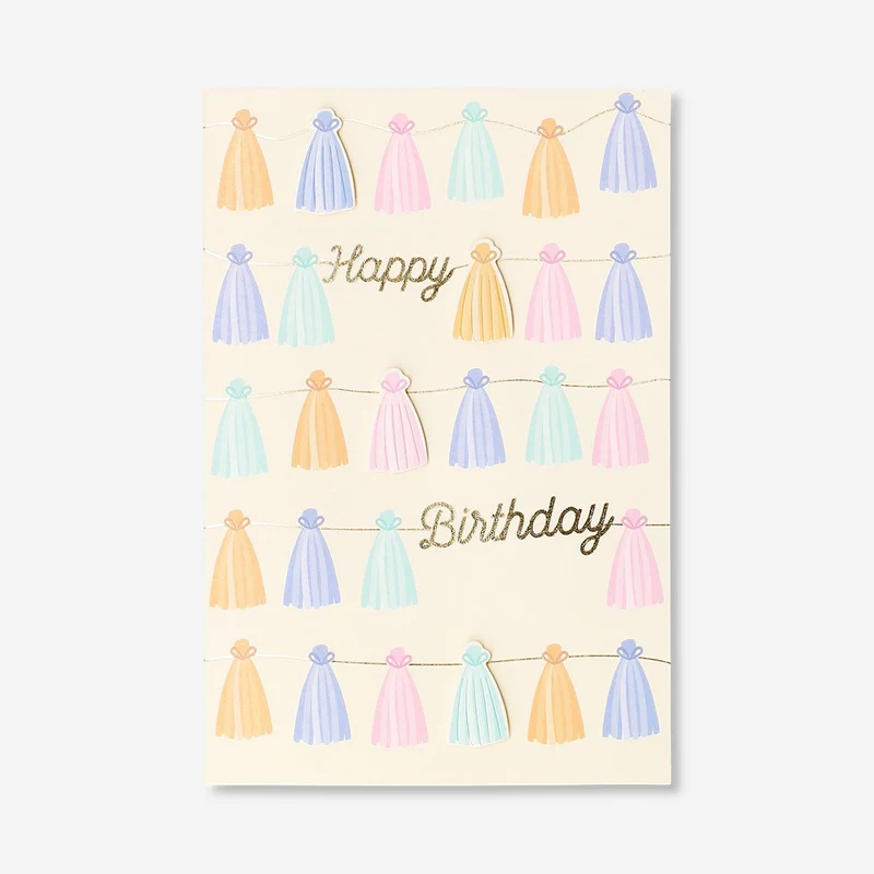 Birthday card - Tassle garland