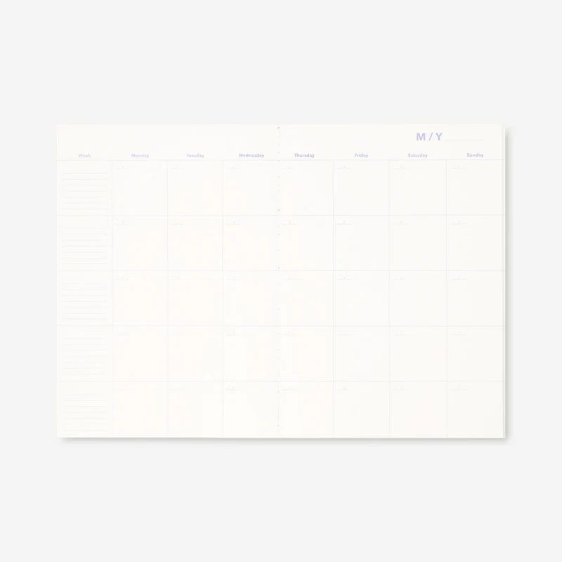 A4 floral soft cover monthly planner - English