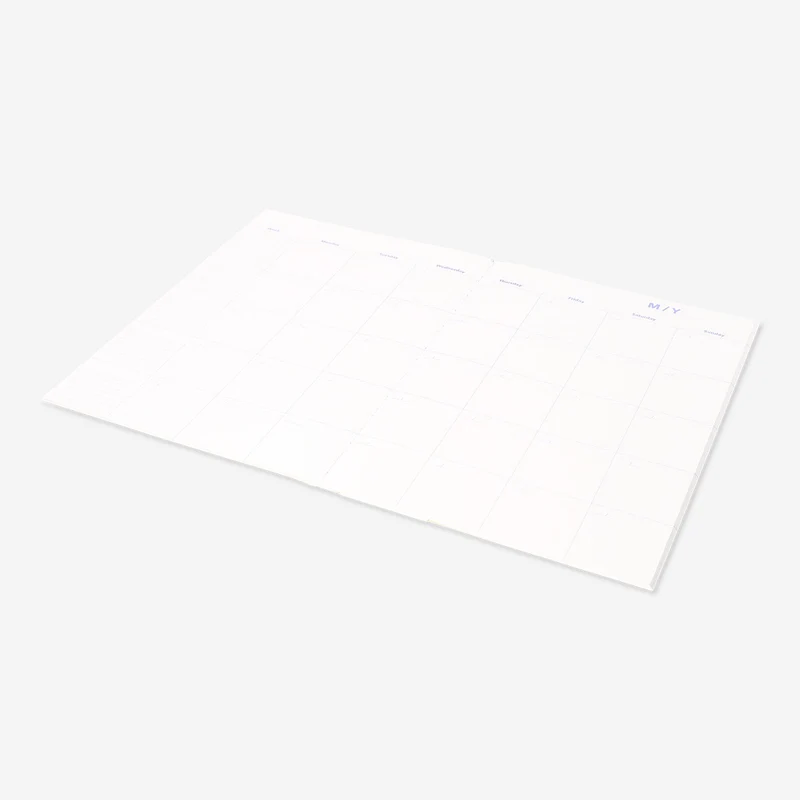 A4 floral soft cover monthly planner - English
