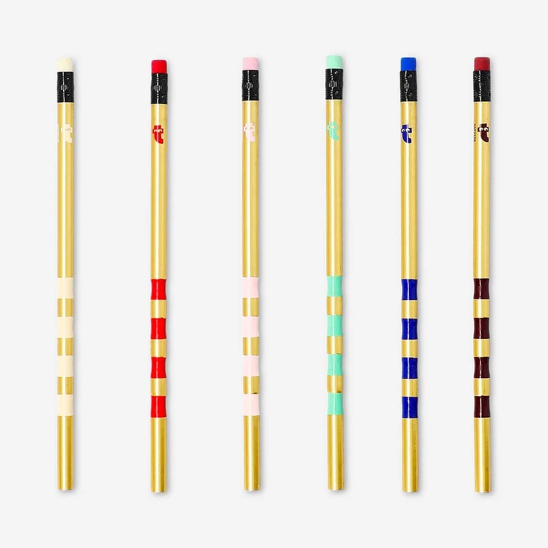 Set of gold pencils - 6 pcs